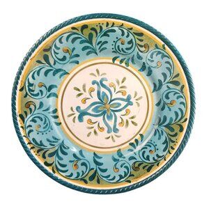 Studio A Melamine Serve Tray Plate 14"x14"x0.9" Blue & Yellow Floral Design Dura